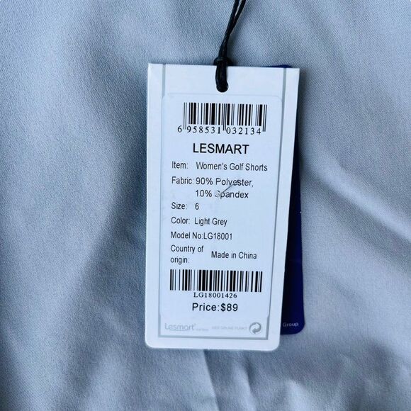 Lesmart Lightweight Relaxed Fit Golf Shorts Light Grey LG18001 Women's 6 - Picture 4 of 5